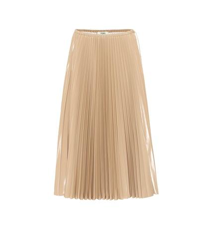 Fendi Pleated Nylon Midi Skirt