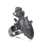 Irene Neuwirth 18kt Rose Gold Beetle Ring With Blue And Black Diamonds
