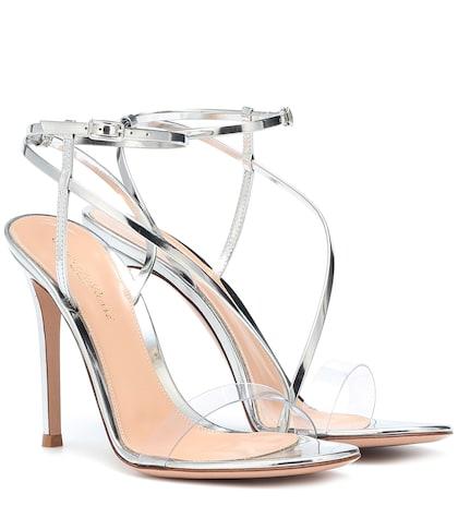 Gianvito Rossi Plexi And Metallic Leather Sandals