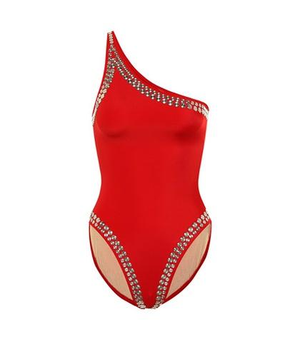 Norma Kamali Stud Mio One-shoulder Swimsuit