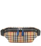 Burberry Check And Leather Belt Bag