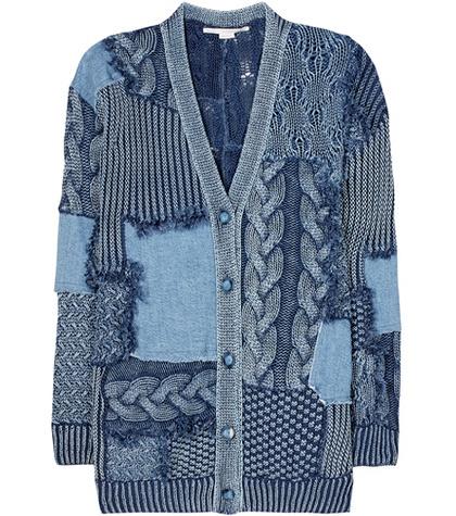 Stella Mccartney Knitted And Denim Cotton Cardigan