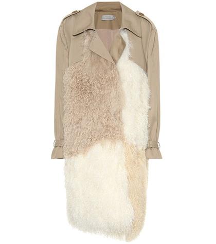 Preen By Thornton Bregazzi Mara Shearling-trimmed Trench Coat