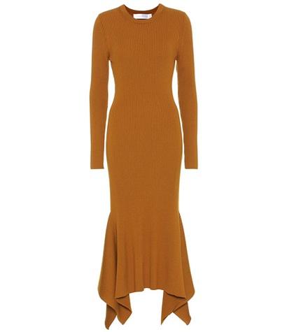 Victoria Beckham Ribbed Virgin Wool Dress