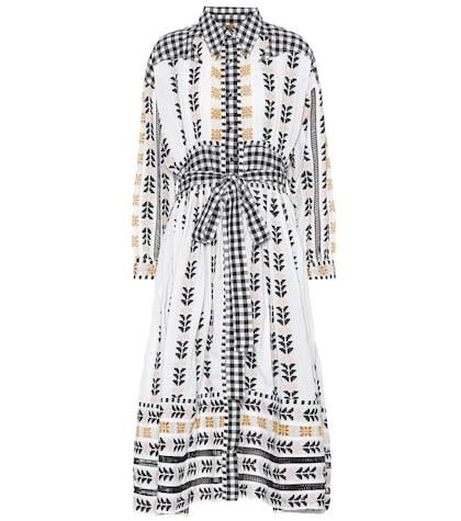 Kenzo Embroidered Cotton Midi Dress