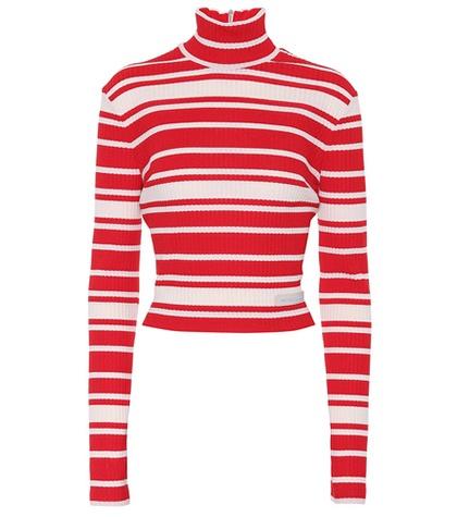 Prada Striped Mock-neck Sweater