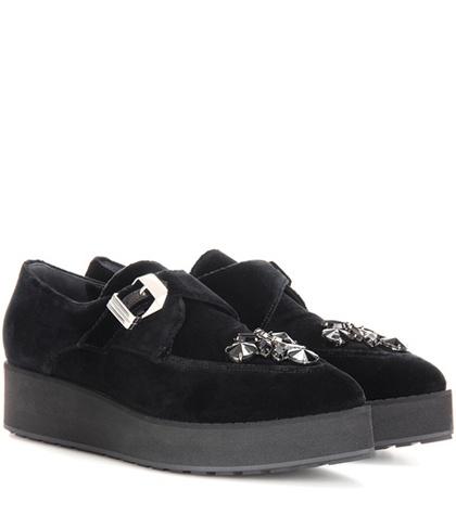 Mcq Alexander Mcqueen Manor Embellished Velvet Platform Sneakers