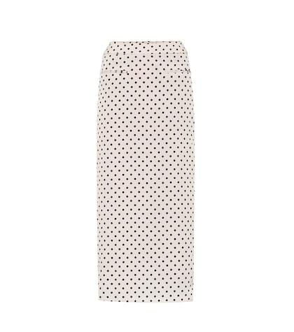 Gucci Mina Polka-dot Printed Midi Skirt