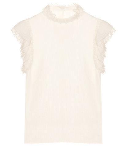 Philosophy Di Lorenzo Serafini Lace-trimmed Cotton Top