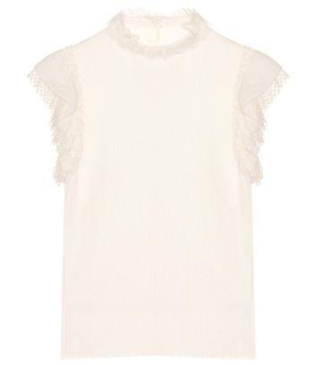 Philosophy Di Lorenzo Serafini Lace-trimmed Cotton Top