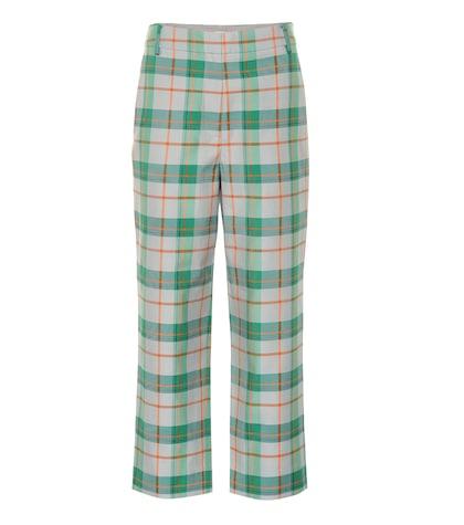 Tibi Plaid Cotton-blend Pants