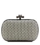 Alice + Olivia Knot Snakeskin-trimmed Printed Leather Box Clutch