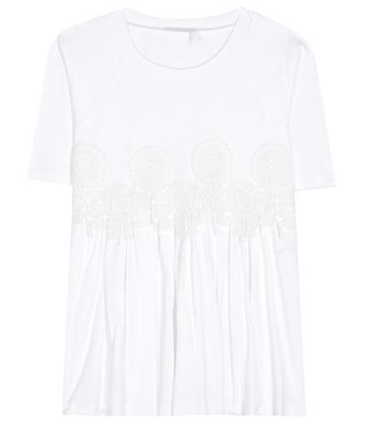 Chlo Lace-trimmed Cotton T-shirt