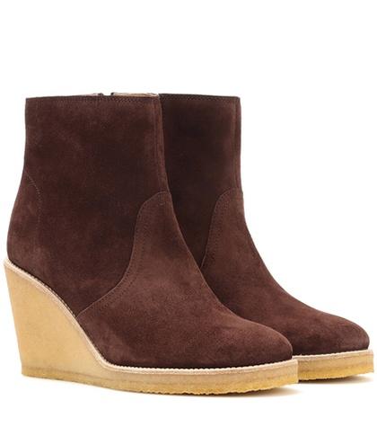 A.p.c. Gaya Suede Wedge Ankle Boots