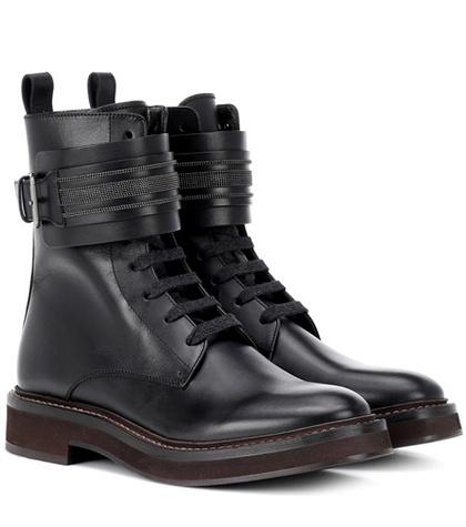 Prada Lace-up Leather Boots