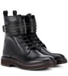Prada Lace-up Leather Boots