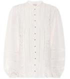 Zimmermann Ruffle And Lace Trimmed Silk Blouse