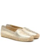Prada Metallic Leather Espadrilles