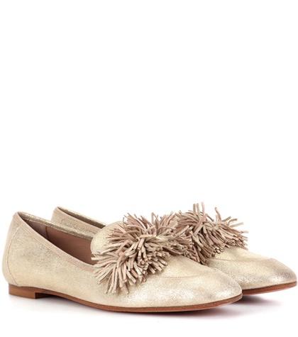 Aquazzura Wild Loafer Leather Ballerinas