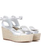 N21 Corda Chips Metallic Leather Wedge Sandals