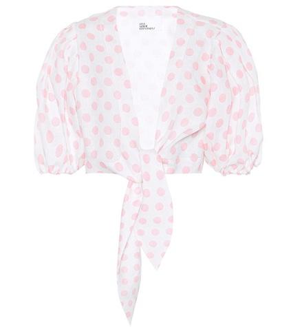 Lisa Marie Fernandez Polka-dot Linen Top
