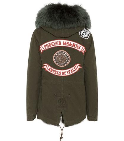 Mr & Mrs Italy Embellished Fur-lined Parka