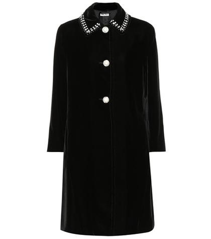 Miu Miu Embellished Velvet Coat
