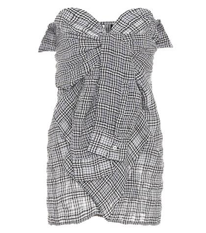 Roger Vivier Plaid Cotton And Linen Blouse