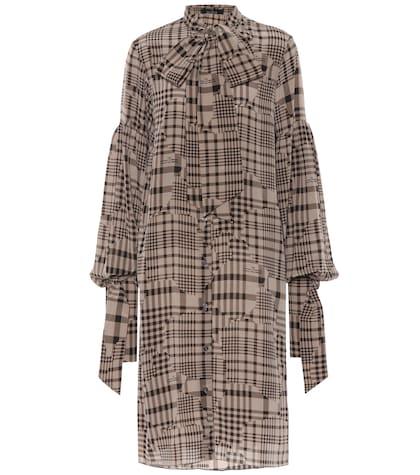 Camilla Checked Silk Crêpe De Chine Dress