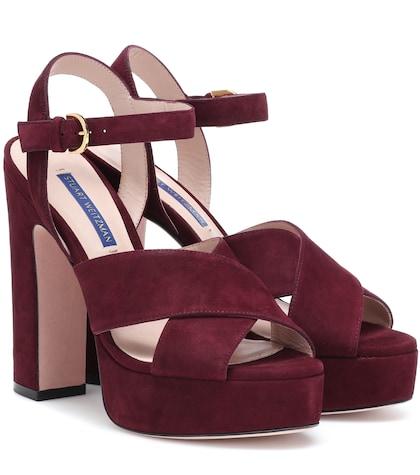 Diane Von Furstenberg Joni Suede Plateau Sandals