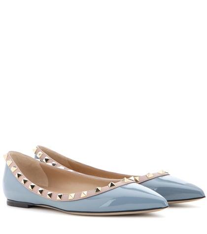 Valentino Valentino Garavani Rockstud Patent Leather Ballerinas