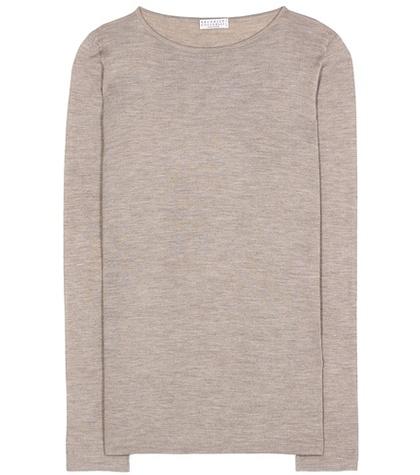 Brunello Cucinelli Cashmere And Silk Long Sleeve Top
