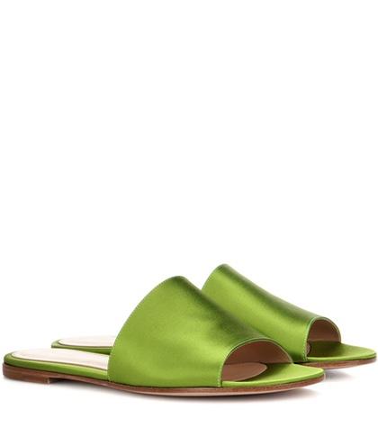 Gianvito Rossi Capri Satin Slides