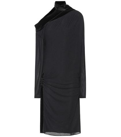 Tom Ford Velvet-trimmed Crêpe Dress