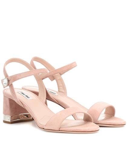 Miu Miu Crystal-embellished Suede Sandals