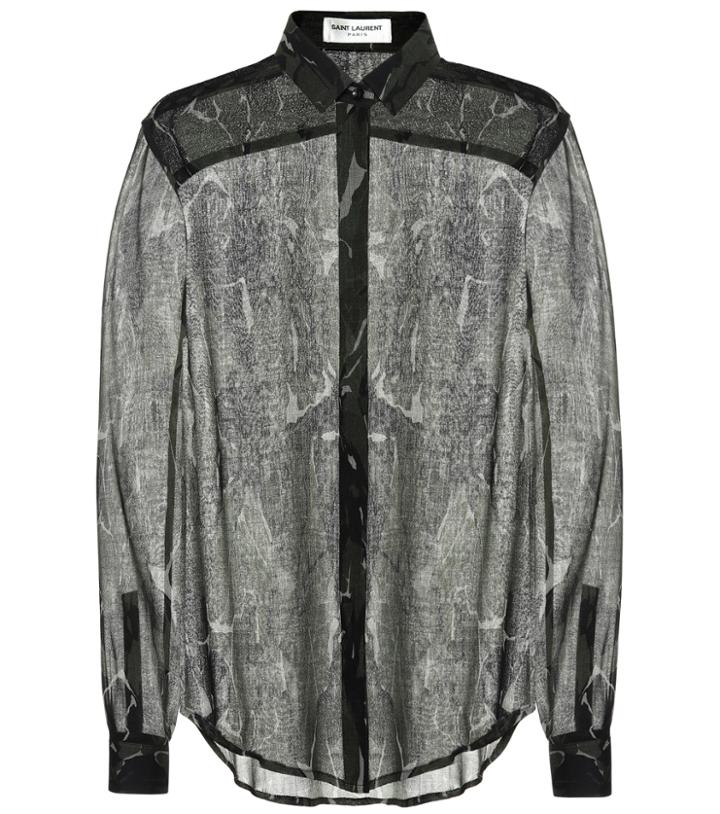 Saint Laurent Camouflage Virgin Wool Shirt