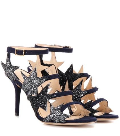 Charlotte Olympia Twinkle Toes Embellished Suede Sandals