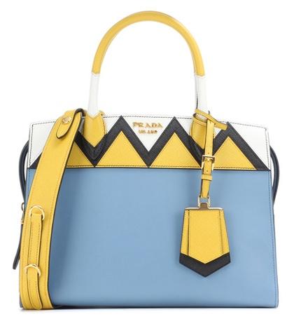 Prada Esplanade Zigzag Leather Tote