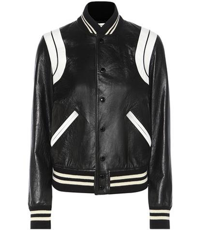 Saint Laurent Leather Bomber Jacket