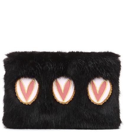 Sydney Evan Bonnie Faux Fur Clutch