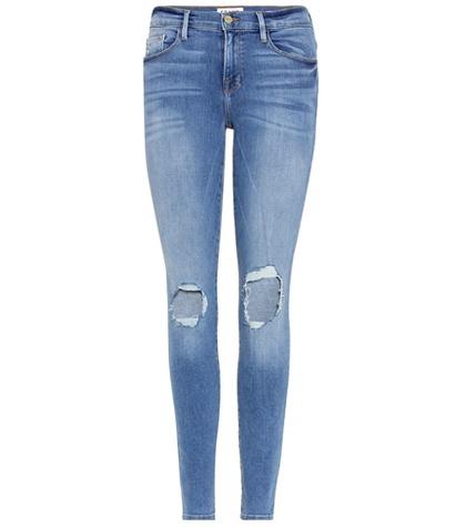 Saint Laurent Le Skinny De Jeanne Distressed Jeans
