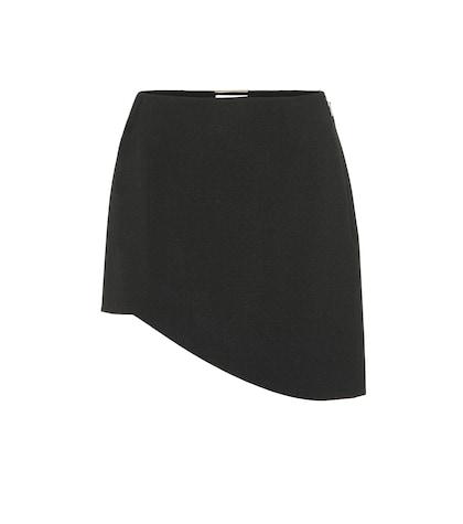 Saint Laurent Asymmetrical Crêpe Miniskirt
