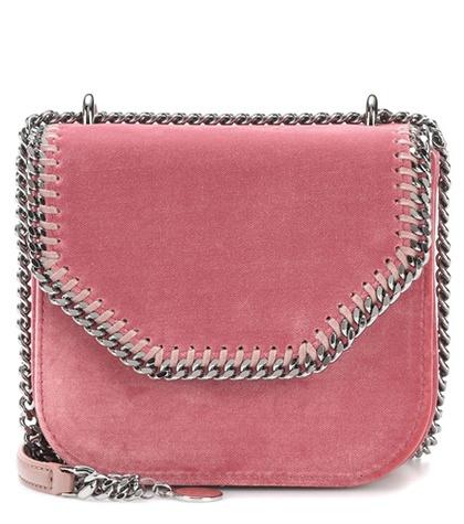 N21 Falabella Box Velvet Shoulder Bag