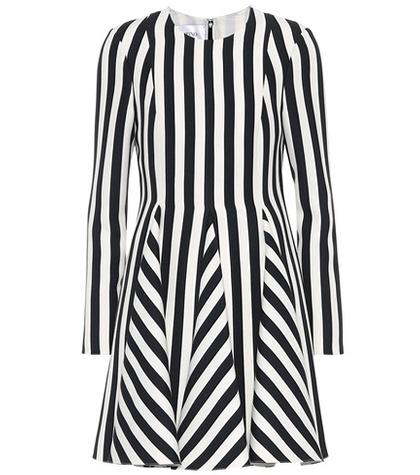 Valentino Striped Wool And Silk Dress