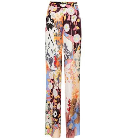 Dolce & Gabbana High-rise Wide-leg Silk-blend Pants