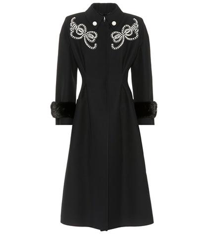 Fendi Embellished Wool And Silk Coat