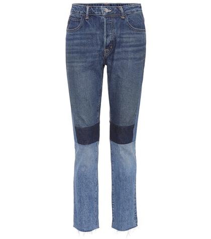 Helmut Lang Patchwork High-waisted Cropped Jeans