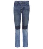 Helmut Lang Patchwork High-waisted Cropped Jeans