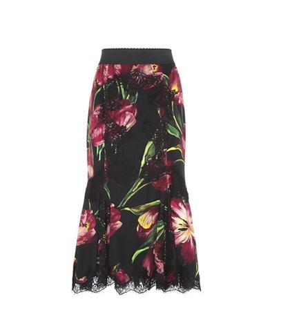 Dolce & Gabbana Printed Silk And Cotton-blend Skirt