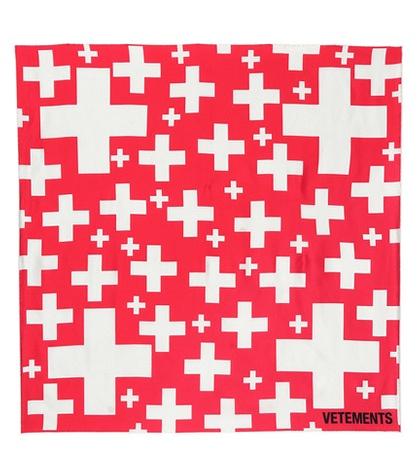 Vetements Swiss Cross Silk Scarf